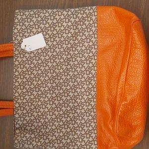 DKNY Orange Logo Tote